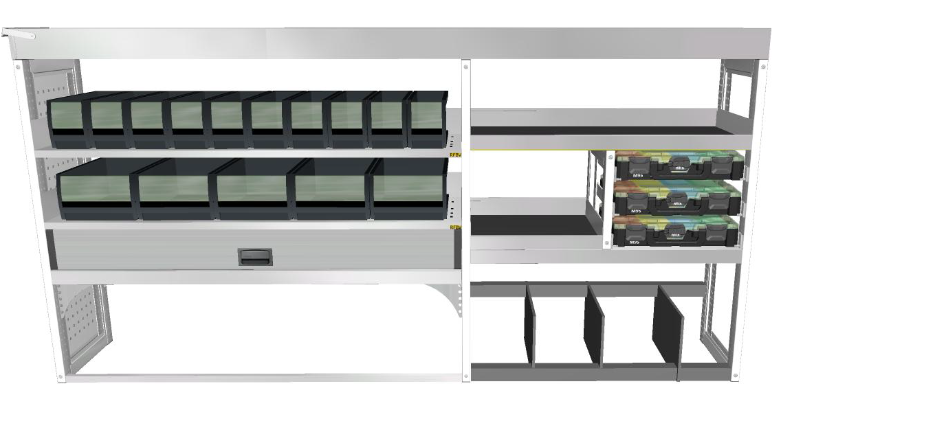 ALUCA Kampagnereol &ndash; Premium Mellem varebil L2 MAXI &ndash; Elektriker venstre side